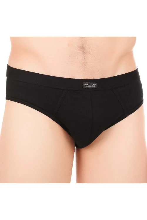 ENRICO COVERI stretch cotton briefs with covered elastic