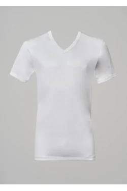 (3pcs) T-shirt fil d'Écosse GICIPI avec col en V - LADYC Sous-vêtements