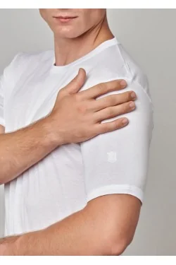 FILO DI SCOZIA – T-Shirt mit tiefem Rundhalsausschnitt aus 100 % Naturgarn