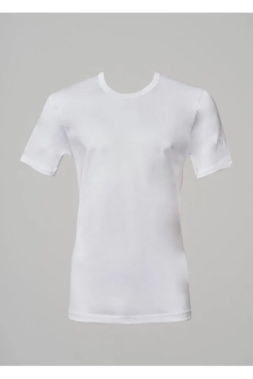 FILO DI SCOZIA - Camiseta de cuello redondo bajo, 100 % hilo natural