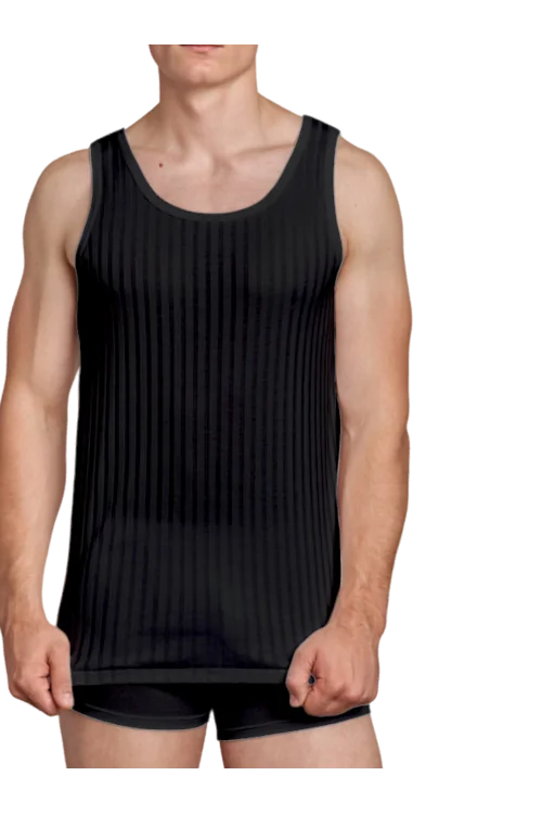 GICIPI men's wide-ribbed Scottish lisle tank top