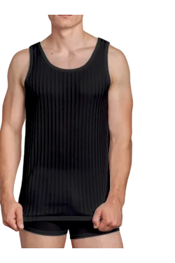 GICIPI Herren-Tanktop mit weit geripptem schottischem Lisle-Muster