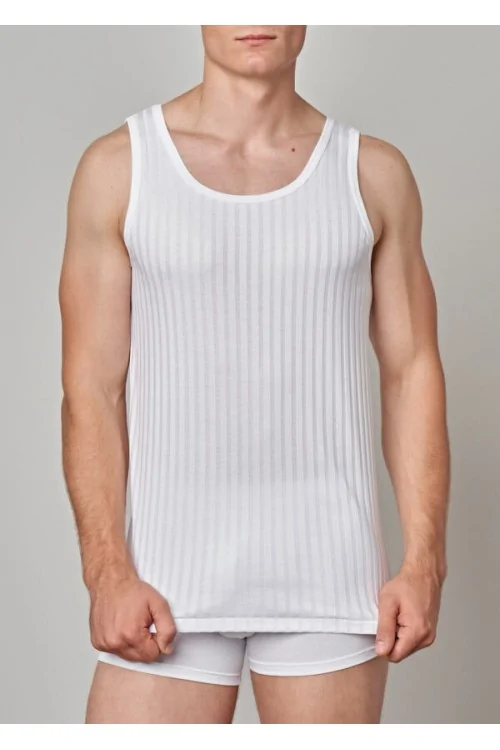 GICIPI men's wide-ribbed Scottish lisle tank top