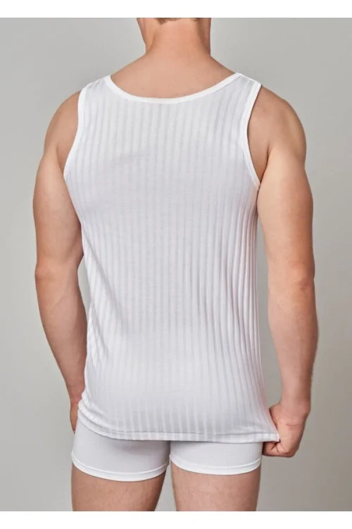 GICIPI men's wide-ribbed Scottish lisle tank top