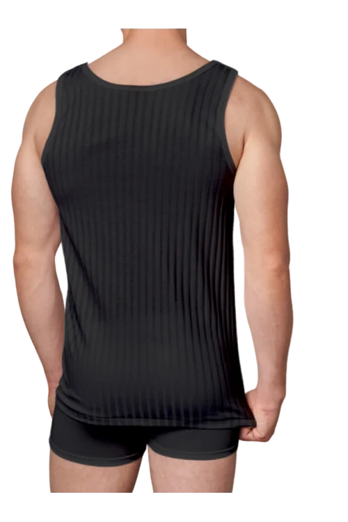 GICIPI men's wide-ribbed Scottish lisle tank top