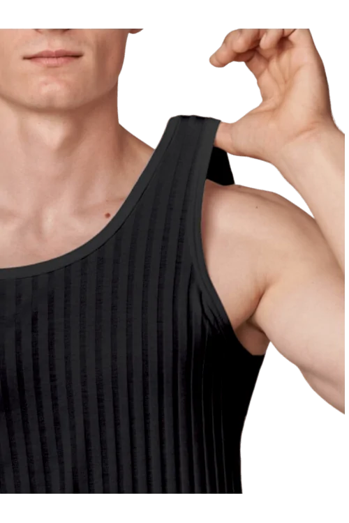 GICIPI men's wide-ribbed Scottish lisle tank top