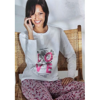 copy of JADEA Warm Cotton Open Chalk-Striped Pajama