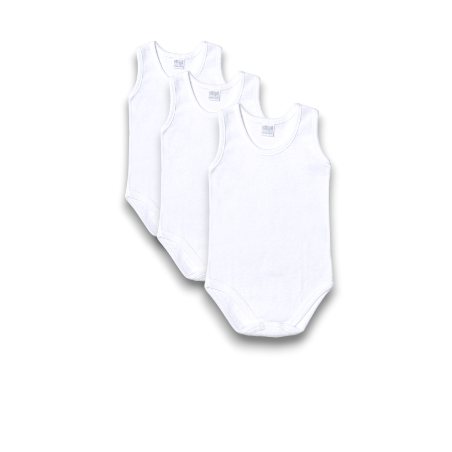(3pz) Body 100% cotone leggero neonato ELLEPI spalla larga