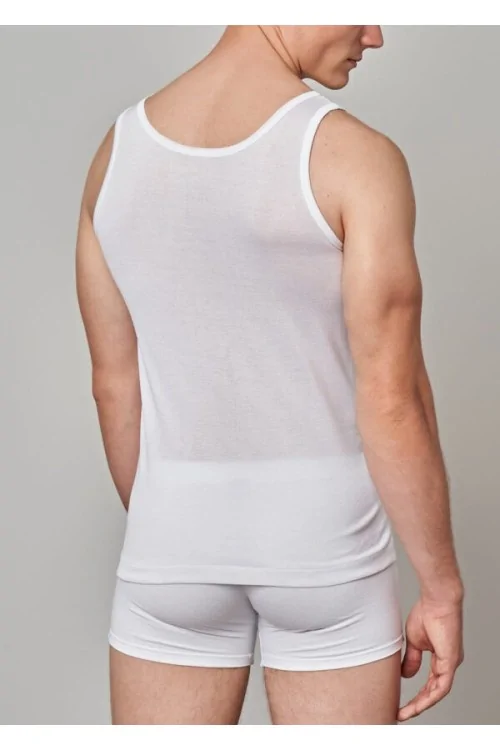Men's Fine Ribbed Wide Shoulder Tank Top