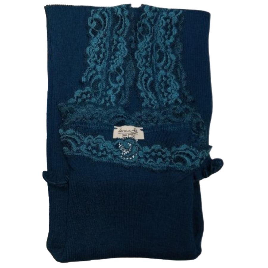 EGI plissè wool and silk tank top in lace art. 1491
