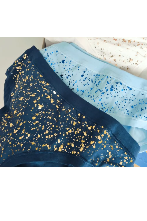 (3 piezas) Braguitas de moda para mujer y niña EMY en algodón brillante