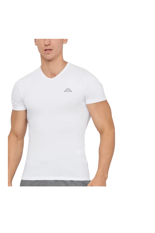 Camiseta deportiva de manga corta con cuello en V KAPPA