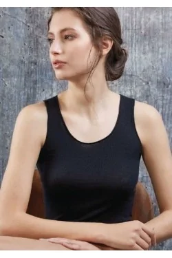 Camiseta sin mangas interior sencilla de modal+cachemira con cuello redondo Sublyme - LADYC