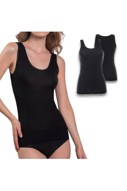 Camiseta de tirantes de lana y seda para mujer: cálida, no deja marcas debajo de la ropa.