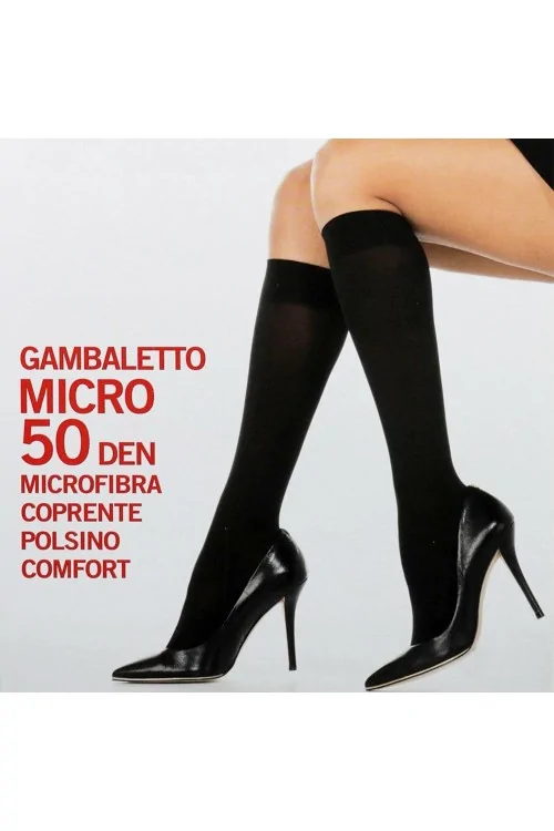 (6paia) Gambaletto coprente 50 den in microfibra BELLISSIMA