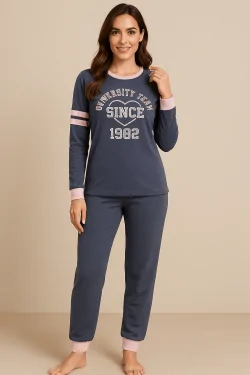 Damen-Winterpyjama mit Bündchen – warm, bequem und sportlich