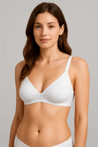 Soutien-gorge en coton à col en V – Maintien naturel B