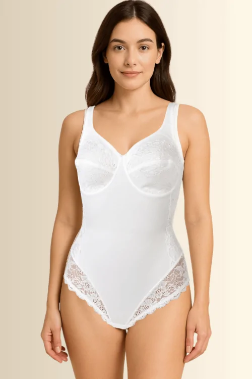 Body gainant en coton et dentelle – Bonnet C confortable