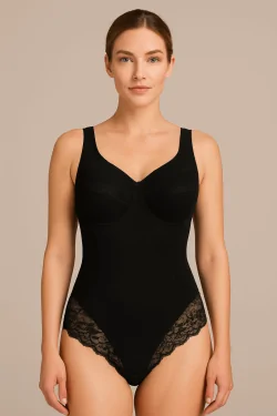 Body gainant en coton et dentelle – Bonnet C confortable