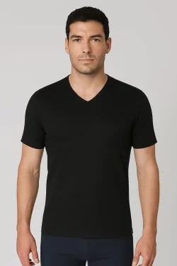 Men's V-neck cotton T-shirt – 3-piece comfort pack