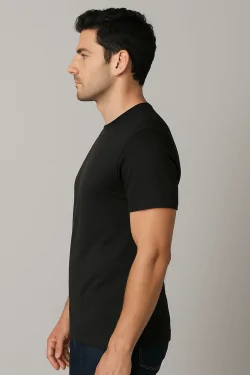 Camiseta de algodón con cuello redondo para hombre – 3 piezas cómodas