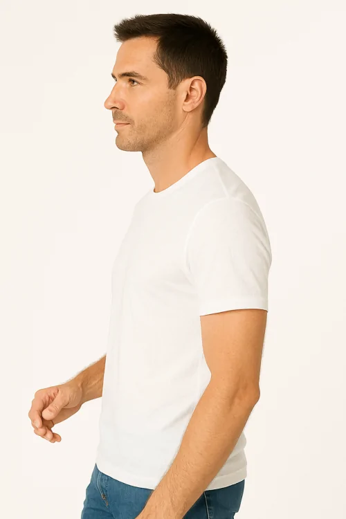 Herren-T-Shirt mit Rundhalsausschnitt aus 100 % leichter Baumwolle