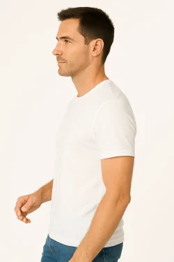 Herren-T-Shirt mit Rundhalsausschnitt aus 100 % leichter Baumwolle