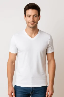 Camiseta de cuello en V para hombre: suave, ligera y natural