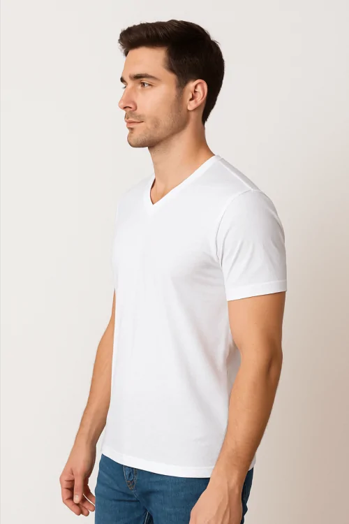 Camiseta de cuello en V para hombre: suave, ligera y natural