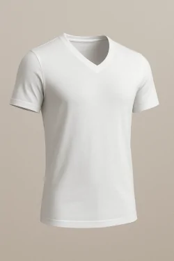 Men's V-neck T-shirt – soft, light and natural