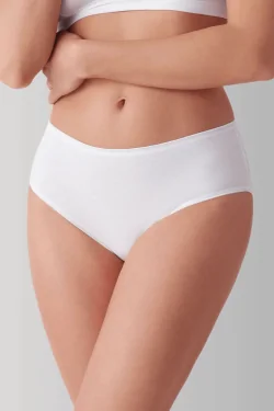BI-ELASTIC COTTON - Women's Midi Briefs with Thin Elastics - (3 pcs)
