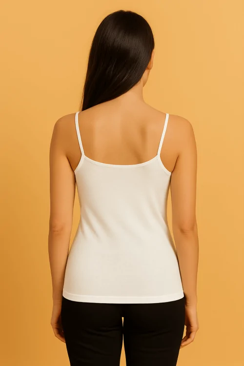 Camiseta de tirantes para mujer en 100% algodón de Escocia con bordado
