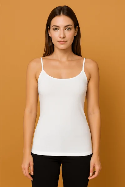 Short tank top in stretch cotton that doesn't add bulk