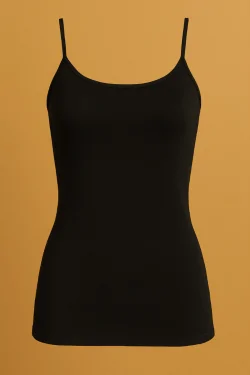 Short tank top in stretch cotton that doesn't add bulk