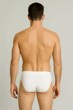 Slip uomo in filo di Scozia con elastico alto – bianco o fondo scuro