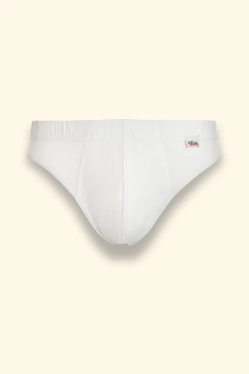Men's briefs in Scottish yarn with high elastic - white or dark background