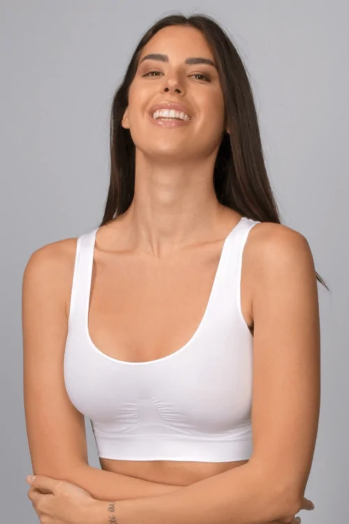 Reggiseno sportivo modellante con taglio americano