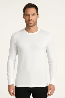 Men's long sleeve interlock cotton shirt