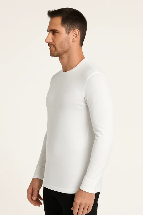 Maglia da uomo in cotone interlock maniche lunghe