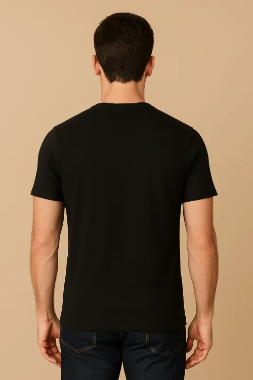 Camisa de algodón interlock cálida de manga corta para hombre - blanca o negra