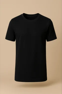 Camisa de algodón interlock cálida de manga corta para hombre - blanca o negra
