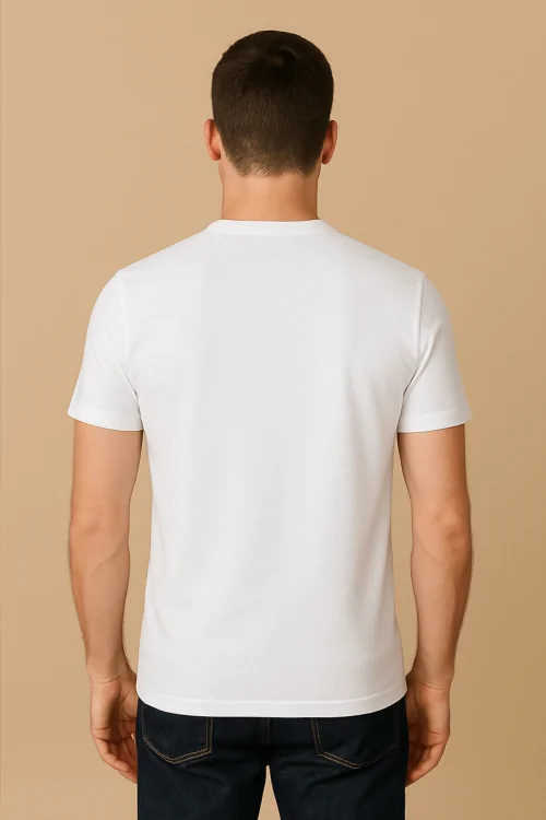 Pull col V en coton chaud à manches courtes pour homme