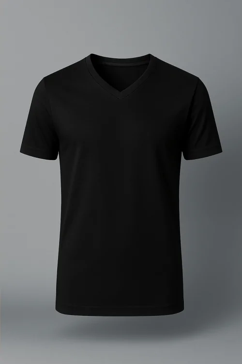 Pull col V en coton chaud à manches courtes pour homme