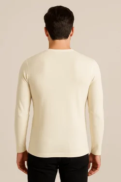 Maglia manica lunga da uomo in lana e cotone