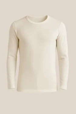 Men's long-sleeved wool and cotton sweater