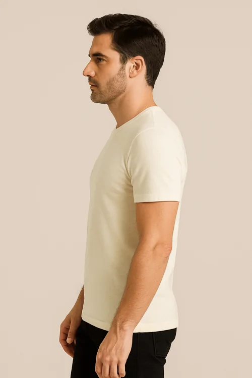 Camisa interior de hombre confeccionada en lana en el exterior y algodón en la piel.