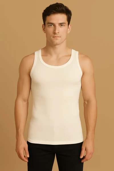 Maillot de corps homme en laine à l'extérieur et coton sur la peau