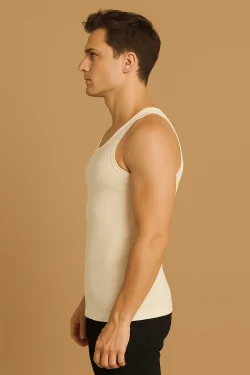 Herren-Unterhemd aus Wolle außen und Baumwolle auf der Haut