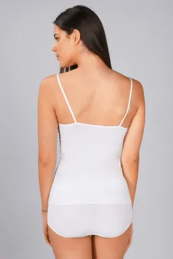 Camiseta de tirantes para mujer con hombros estrechos, jacquard sedoso, elástico