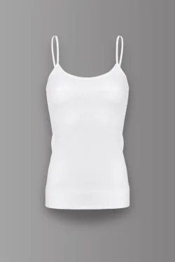 Camiseta de tirantes para mujer con hombros estrechos, jacquard sedoso, elástico